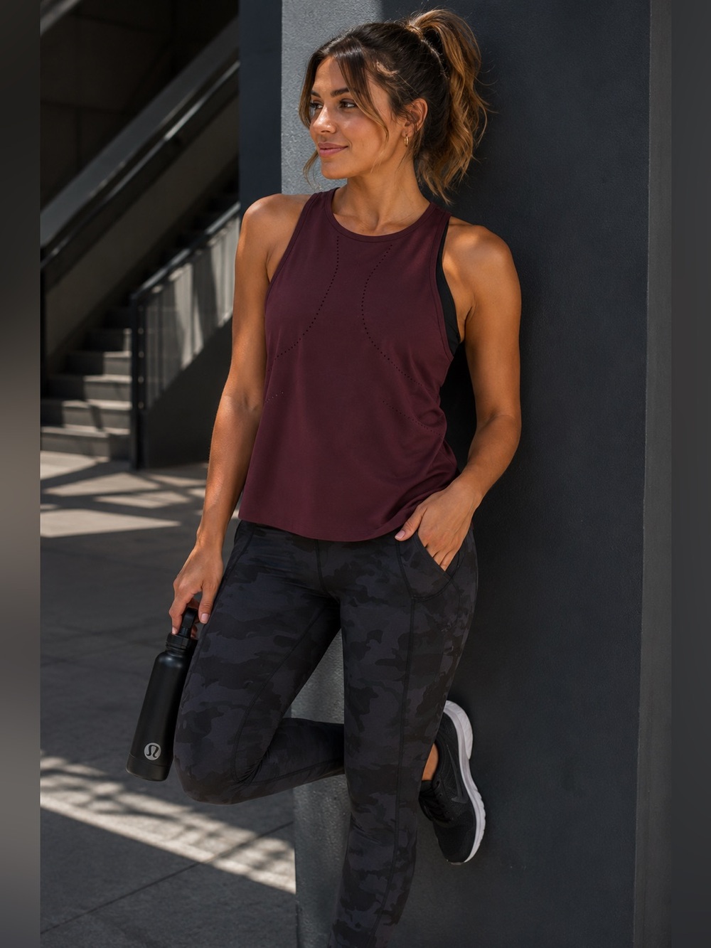Lululemon Find Your Pace‎ Burgundy Running Tank Top